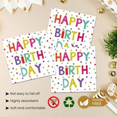 40 Pcs Polka Dot Birthday Plates & Napkins Set for 20 Guests – Elegant Dining