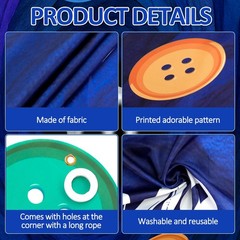 Button Party Decorations Button-Themed Door Cover Set with Removable PVC Stic…