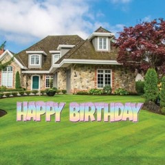 VictoryStore Rainbow Ombre Sparkle EZ Happy Birthday Display Glitter Decor 19878