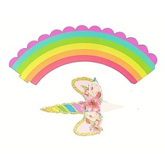 Unicorn Cupcake Wrappers Toppers & Balloon Rainbow Party Supplies