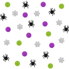 120 PCS Happy Halloween Confetti Spider Table Witch Paper Scatters Black