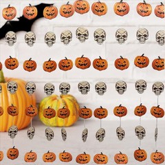 10pc Halloween Pumpkin Skull Garland 8ft Hanging Streamers Spooky Party Decor