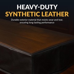 Hathaway 9-Ft Shuffleboard Table Cover – Black Synthetic Leather, Cotton Lined