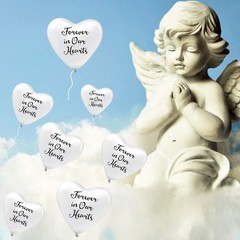 Sumind 60 Pieces Memorial Balloons Funeral Hearts Shape Remembrance Latex Bal…