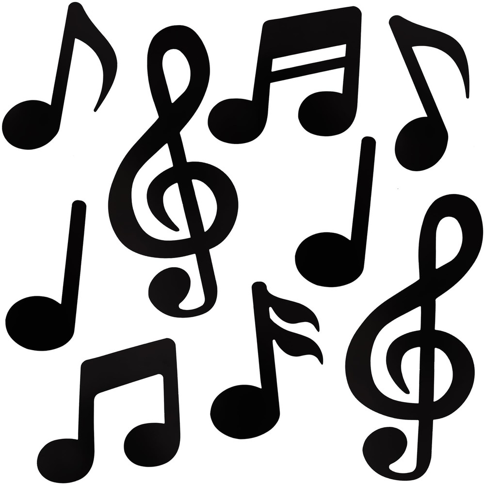 Vuzvuv 48 Pcs Music Notes Cutouts for Party Music Wall Decor,Double-Side Musi…