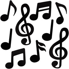 Vuzvuv 48 Pcs Music Notes Cutouts for Party Music Wall Decor,Double-Side Musi…