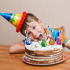 36PCS Guitar Cake Cupcake Toppers Music Lover’s Birthday Rock and Roll Party …
