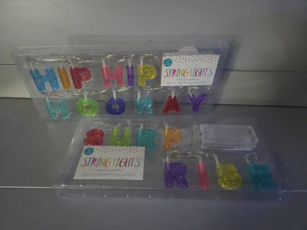 2 Piece String Light Set 6.6ft Each for Special Occasions & Birthday Parties New