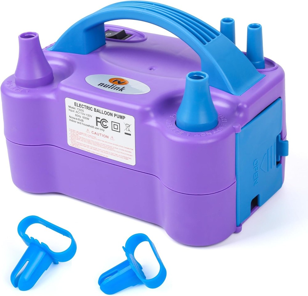 NuLink Electric Balloon Pump Dual Nozzle Portable Air Inflator for Party Decor