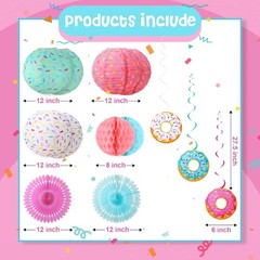 Decoración para fiesta de cumpleaños con temática de donas (colores dulces)