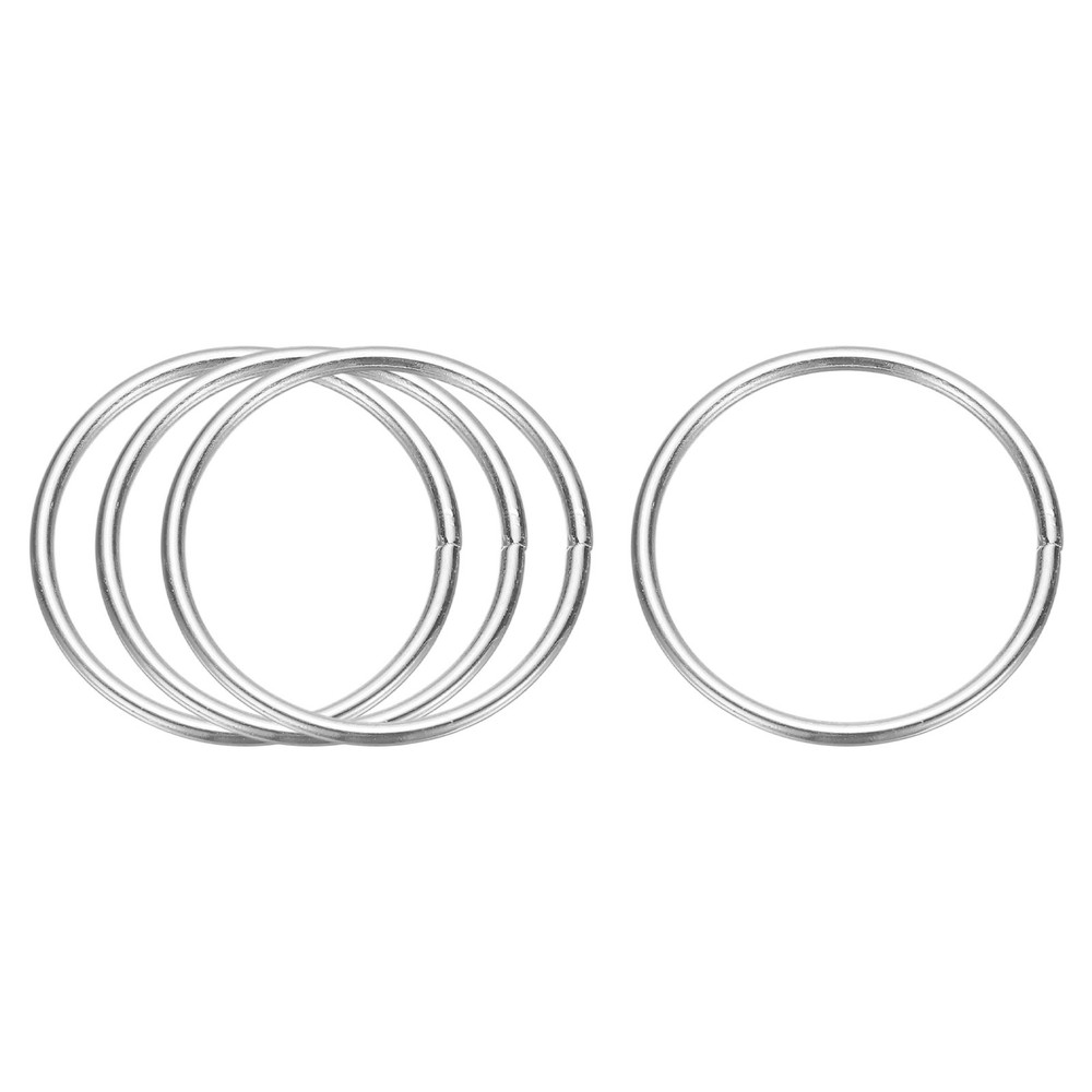 4 Pcs Metal Hoops for Crafts, 1.8 Inch Dream Catcher Rings, Silver