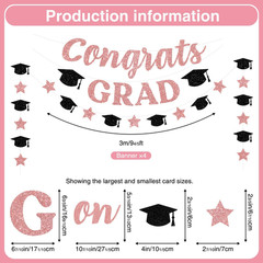 Pink Graduation Decorations 2026, Pink Graduation Party Decorations