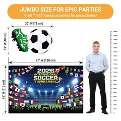 2026 Soccer Party Decorations Set, 71×45″ 71 x 45 inches, Multicolor