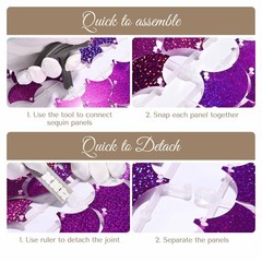 12 Pcs Mermaid Shimmer Wall Backdrop Panel Iridescent Sequin Party Purple 3×4 Ft