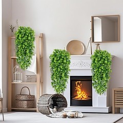 Waipfaru 4Pcs Fake Hanging Plants 3ft 4Pcs, Light Green Ivy Vines-thickened