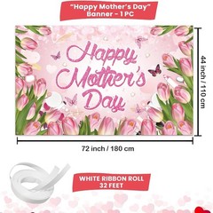 71x44in Mother’s Day Backdrop – Elegant Decor for Memorable Celebrations