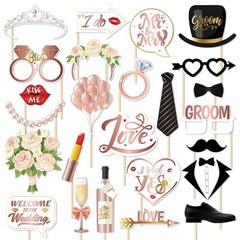 Bachelorette Party Decorations Accessories Photo Booth Props Pink Black 25 PCS