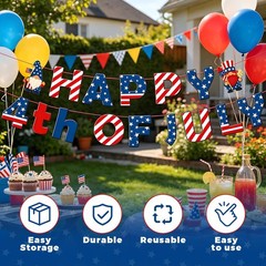 Patriotic 4th of July Decorations Set – Red White and Blue Party Supplies Inc…