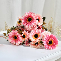 7 Stem Artificial Silk Daisy Flowers Marigold Bouquet for Home Office Decor