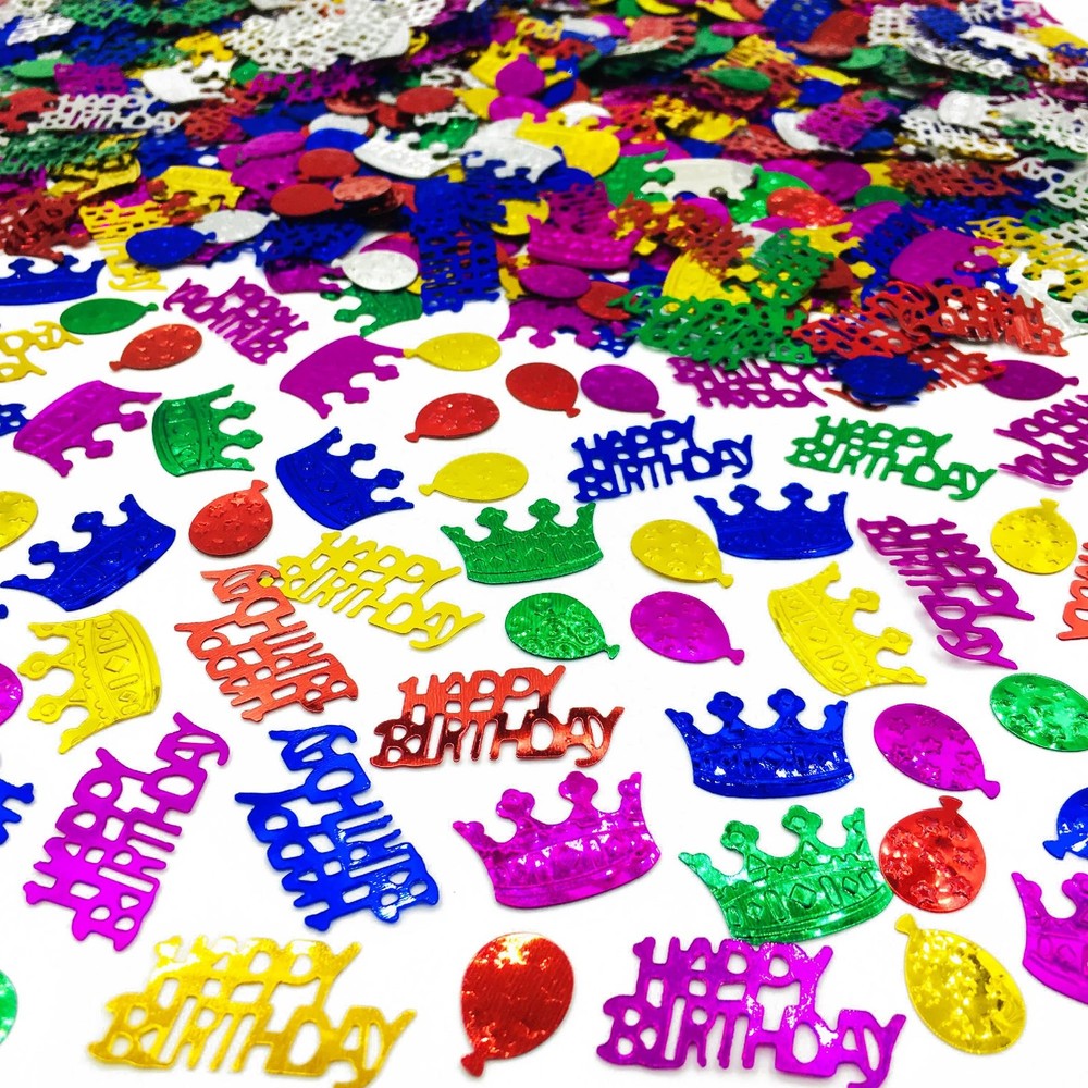 Multicolor Foil Metallic Happy Birthday Confetti Sequins Table Decor