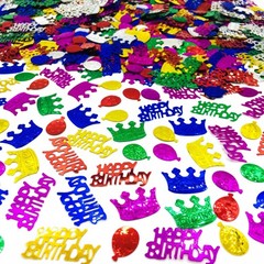 Multicolor Foil Metallic Happy Birthday Confetti Sequins Table Decor