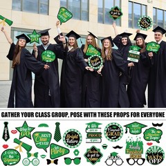 , 2026 Graduation Photo Booth Props – Glitter, Pack of 30 | Black and Green G…