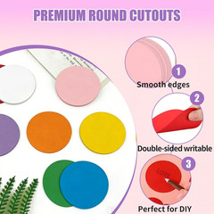 72 Pcs 6 Inches Large , 9-Color Assorted round Shape Die Cut for Bulletin Board