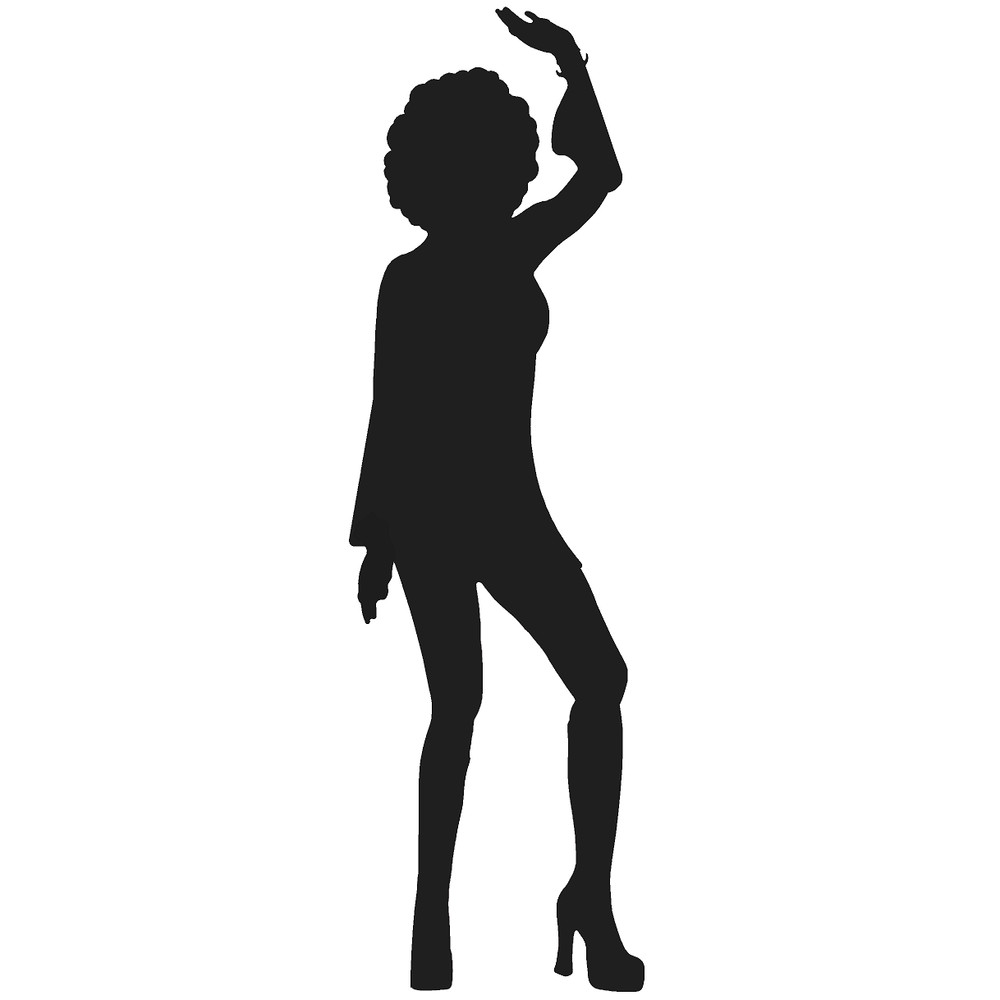 SP12519 Disco Dancer Female Silhouette Cardboard Cutout Standee Stand