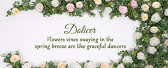 2Pcs 13Ft Artificial Eucalyptus Garlands with Flowers – 8 Roses, Faux Floral