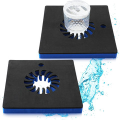 4 Pcs Foam Floating Drink Holder for Pool 9.5 Inch Blue and Black Refreshment Ta