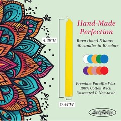 Spell Candles (40 Candles) – One Shipping Charge! Set of 40, Multicolor