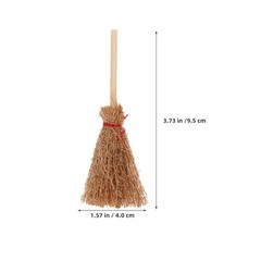 30Pcs Miniature Witch Brooms Light Brown Wood Mini Dollhouse Accessories Set