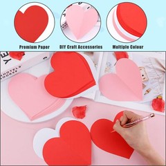 72pcs 6×5.2 Inch Heart Paper Cutouts Card 3 Colors Large Heart Shaped Cut Out…