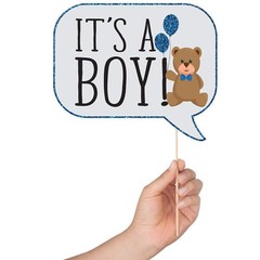 Boy Baby Shower Photo Booth Props Kit 8×10 Inch Sign Sticks 41 PCS