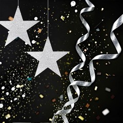 108 Pcs Glitter Silver Five Star Cutouts 6 Inch Cardboard Stars Cut-Outs Wall