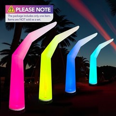 12ft Inflatable color-changing light-up Long horn shaped column decor