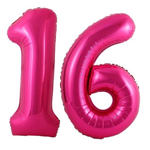 16 Number Balloons Giant 16 or 61 Balloons Hot 40 Inch Hot Pink Hot Pink 16