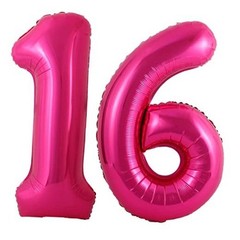 16 Number Balloons Giant 16 or 61 Balloons Hot 40 Inch Hot Pink Hot Pink 16
