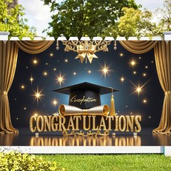 Polyester Graduation Banner for School Celebrations & Events Decorative Backdrop