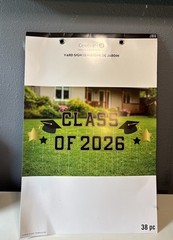 Graduation Yard Sign Class of 2026 Black & Gold 38 Pcs Celebrate It New