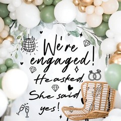 Engagement Party Decal We are Engaged Sign Decals He Asked She Said Yes Ballo…