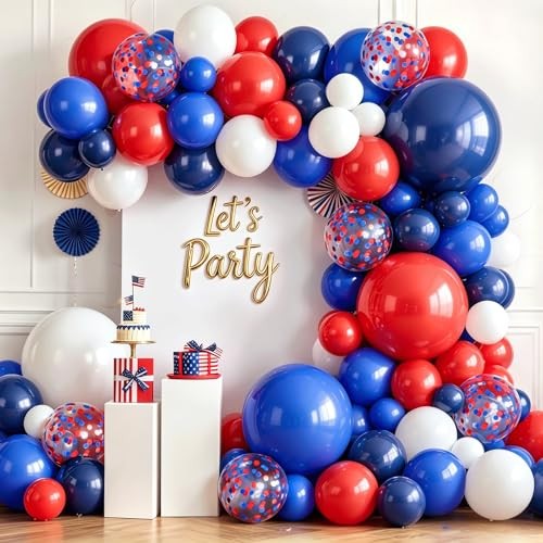 Red White Blue Party Balloon Decoration Kit