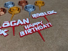 Retro Roblox Birthday Party Cupcake Donut or Pastry Toppers Roblox Retro Font