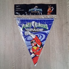 Vintage Power Rangers In Space Party Flag Banner Decoration 1998