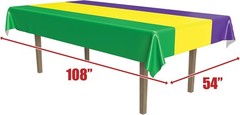 Mardi Gras Plastic Rectangular Tablecover 108″L x 54″W