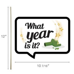 Funny Happy New Year Photo Booth Props Eve Party Decorations Selfie 10 PCS