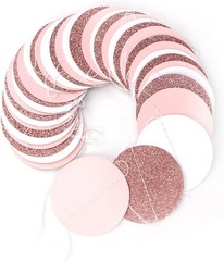 Rose-Gold Pink-White Party Decorations Paper-Garland – 52Ft Valentines Birthday