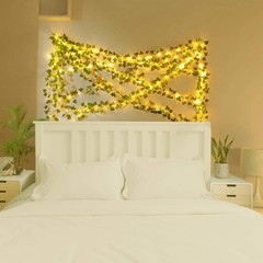 2 Pack 6.56 Ft Vines with Fairy Lights Battery Operated, 40 LEDs Artificial