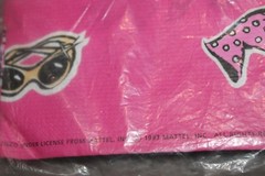 1993 Vintage Barbie paper table cover sunglasses high heels pink