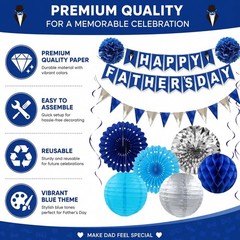 Father’s Day Decorations Set Banner Bunting Lanterns Fans Swirls Party Supplies